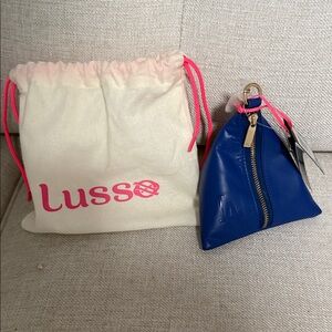 Lusso Blue Leather Cosmetic Bag